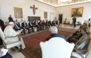 Pope Francis meets with members of Leaders Pour la Paix at the Vatican on Sept. 4, 2021. Vatican News/CNA